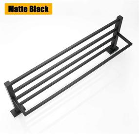 img 2 attached to 🛀 BESy 22.2-Inch SUS 304 Stainless Steel Towel Racks Holder for Bathroom: Hotel Style, Matte Black Finish