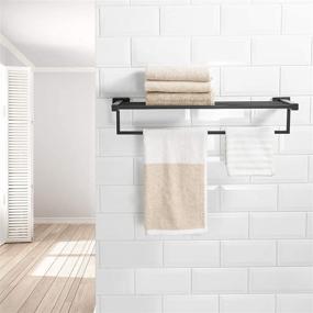 img 3 attached to 🛀 BESy 22.2-Inch SUS 304 Stainless Steel Towel Racks Holder for Bathroom: Hotel Style, Matte Black Finish