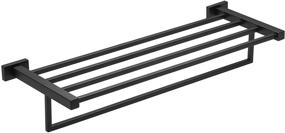 img 4 attached to 🛀 BESy 22.2-Inch SUS 304 Stainless Steel Towel Racks Holder for Bathroom: Hotel Style, Matte Black Finish