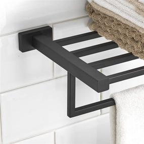img 1 attached to 🛀 BESy 22.2-Inch SUS 304 Stainless Steel Towel Racks Holder for Bathroom: Hotel Style, Matte Black Finish