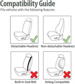 img 3 attached to 🚗 Universal Fit Car Seat Covers - FH Group Classic Cloth Pair Set High Back (Beige / Black) for Cars, Trucks, and SUVs