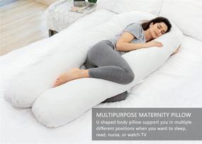 img 1 attached to Marine Moon Maternity Pillow - U Shaped Cooling Body Pillow for Pregnant Women With Back Pain, Jumbo Size 65in Long and a Jersey Cover Included, White