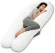 marine moon maternity pillow - u shaped cooling body pillow for pregnant women with back pain, jumbo size 65in long and a jersey cover included, white logo