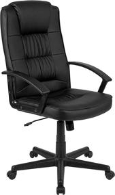 img 3 attached to 🪑 Comfortable and Stylish Flash Furniture Flash Fundamentals High Back Black LeatherSoft-Padded Task Office Chair with Arms