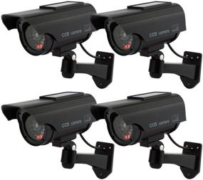 img 4 attached to 📷 TOROTON Bullet Dummy Fake Surveillance Camera 4 Pack - Solar Powered with LED Flashing Light for Home & Business Security, Indoor and Outdoor Use