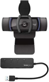 img 3 attached to 🎥 Logitech C920S HD Pro Webcam Bundle with Privacy Shutter and Knox Gear 4-Port 3.0 USB Hub: Ultimate Webcam Package