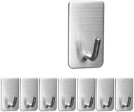 🔑 8-pack stafur self adhesive stainless steel hooks - heavy duty wall hooks, waterproof hanger for towels, coats, keys, hats, bags - perfect for bathroom, kitchen, and home logo