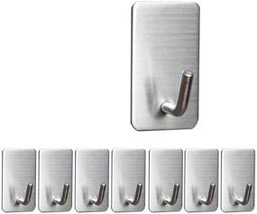 img 4 attached to 🔑 8-Pack STAFUR Self Adhesive Stainless Steel Hooks - Heavy Duty Wall Hooks, Waterproof Hanger for Towels, Coats, Keys, Hats, Bags - Perfect for Bathroom, Kitchen, and Home