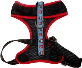 img 3 attached to 🐾 BESSIE AND BARNIE Air Comfort Harness for Pets, Black/Doggie Dials/Red" - Slightly optimized product name: "BESSIE AND BARNIE Air Comfort Harness for Pets in Black with Doggie Dials and Red Accents