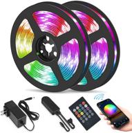 vibrant 65.6ft bluetooth led light strip: rgb color changing, phone app control, music sync, remote - perfect for bedroom ambiance логотип