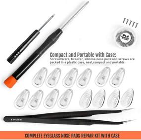 img 3 attached to TEKPREM Eyeglasses Nose Pads Repair Kit - 5 Pairs of Silicone Air Chamber Nose Pads, Screws, Screwdrivers, Tweezer, and Cleaning Cloth for Glasses and Sunglasses