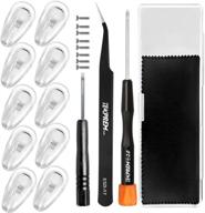 tekprem eyeglasses nose pads repair kit - 5 pairs of silicone air chamber nose pads, screws, screwdrivers, tweezer, and cleaning cloth for glasses and sunglasses logo