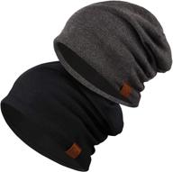 🧥 stay cozy in style: syhood 2-piece slouchy knit beanie hat - winter warmth for men & women logo