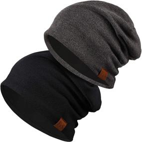 img 4 attached to 🧥 Stay Cozy in Style: Syhood 2-Piece Slouchy Knit Beanie Hat - Winter Warmth for Men & Women