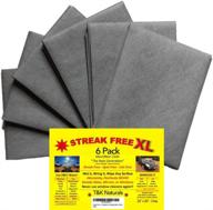 🧽 premium streak-free xl microfiber cloths - commercial grade - 6 pack logo