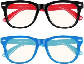 img 4 attached to 👓 2-Pack of YBWM Blue Light Blocking Glasses for Kids Boys and Girls Age 3-9