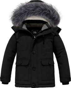 img 4 attached to 🧥 ZSHOW Mid Length Windproof Quilted Thicken Boys' Jackets & Coats: Stylish and Weatherproof Outerwear