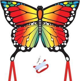 img 3 attached to Giant Butterfly Kite for Kids and Adults: 120x95cm with Long Tails, Easy Assembly and Flying, Featuring an Easy-Grip Handle, 200' String, Swivel - Perfect Beach and Outdoor Toy for Family Fun