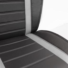 img 1 attached to FH Group Gray/Black Leatherette Car Seat Cushions - Airbag Compatible (Model PU207GRAYBLACK102)