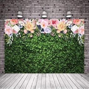 img 1 attached to Avezano 7x5ft Floral Grass Photography Backdrop: Vibrant Green Spring Lawn Background for Party, Wedding, Baby Shower, and Bridal Shower