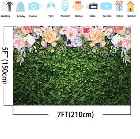 img 2 attached to Avezano 7x5ft Floral Grass Photography Backdrop: Vibrant Green Spring Lawn Background for Party, Wedding, Baby Shower, and Bridal Shower