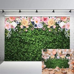 img 4 attached to Avezano 7x5ft Floral Grass Photography Backdrop: Vibrant Green Spring Lawn Background for Party, Wedding, Baby Shower, and Bridal Shower