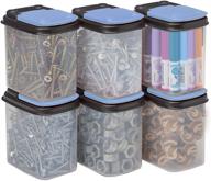 🔧 buddeez bits and bolts storage containers, 8 pack with blue lids - organize small parts efficiently логотип