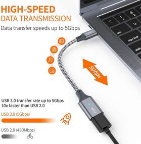 img 3 attached to 🔌 JXMOX USB C to USB Adapter (2 Pack) - High-Speed OTG Cable for MacBook Pro/Air, Samsung Galaxy S20/S9 - USB Type C Male to USB 3.0 Female Thunderbolt3 Converter