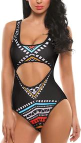 img 4 attached to 👗 X-Large Women's Clothing: Ekouaer Keyhole Swimsuit Swimwear for Swimsuits & Cover Ups