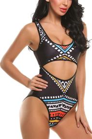 img 3 attached to 👗 X-Large Women's Clothing: Ekouaer Keyhole Swimsuit Swimwear for Swimsuits & Cover Ups