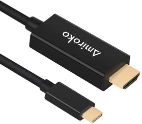 img 3 attached to Кабель USB C к HDMI длиной 6 футов - Amiroko USB 3.1 Type C (совместим с Thunderbolt 3) для MacBook Pro 2016, MacBook 12", Chromebook Pixel, Galaxy S8/S8+ и другие устройства - кабель 4K для телевизоров HDTV, мониторов, проекторов.