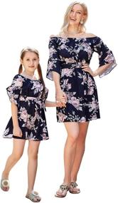 img 4 attached to PopReal Matching Dresses for Girls: Printed Daughter-Mommy Clothing and Dresses