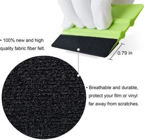 img 2 attached to Zanch Green Felt Squeegee Tool Window Tint Vinyl Squeegee Car Film Wrap Scrape Graphic Decal Wrapping Wallpaper Installing Craft Scraper With Black Fabric Felt Edge …