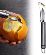 🍊 efficient kitchen peeler: large stainless steel orange citrus peeler tool for effortless slicing and removing peels logo