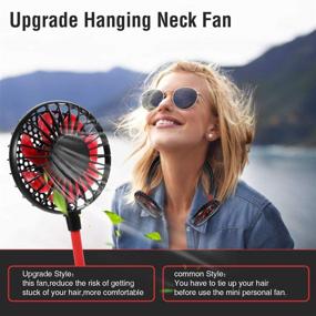 img 3 attached to Stay Cool Anywhere with the Neck Fans: Portable Rechargeable Hand-free USB Sport Neck Fan - 3 Speeds, Battery Operated, Wearable Neckband Fan