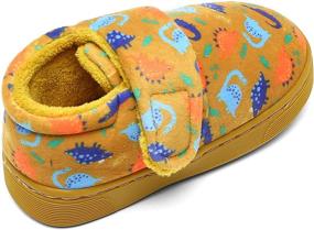 img 1 attached to Cute and Cozy: INMINPIN Boys Girls Cartoon Dinosaur Slippers for Warm Winter Indoor Comfort