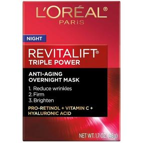 img 3 attached to L'Oreal Paris Skincare Revitalift Triple Power Overnight Face Mask: Reduce Wrinkles, Firm & Brighten Skin with Pro Retinol, Vitamin C, and Hyaluronic Acid - 1.7 Oz