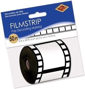 img 2 attached to 🎞️ Hollywood Filmstrip Party Tape by Beistle, 1-Pack in Black and White