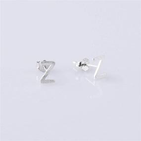 img 3 attached to Sterling Silver Initial Earrings Alphabet