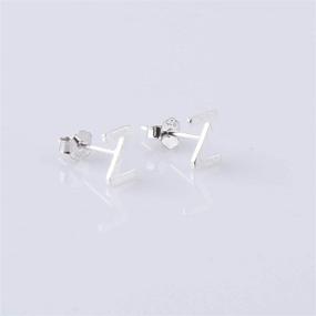 img 2 attached to Sterling Silver Initial Earrings Alphabet