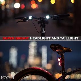 img 3 attached to 🚴 2 Sets USB Rechargeable LED Bike Light Bundle - 2 Super Bright Front Bicycle Headlight & 2 Back Rear Taillight - IPX4 Water Resistant - 4 Light Modes - Includes 6 Straps & 4 USB Cables - Ultimate Safety & Style for Biking