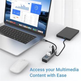 img 3 attached to 🔌 Premium Aluminum USB C Hub with 4 USB 3.0 Ports for MacBook Pro/Air, iPad Pro, Chromebook, XPS and More - Upgrade Your Connectivity with atolla