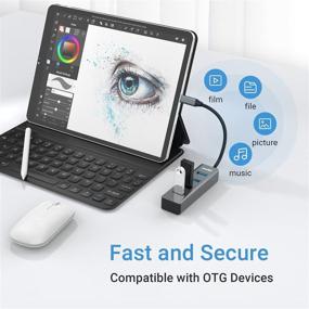 img 1 attached to 🔌 Premium Aluminum USB C Hub with 4 USB 3.0 Ports for MacBook Pro/Air, iPad Pro, Chromebook, XPS and More - Upgrade Your Connectivity with atolla