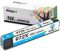 🖨️ kingjet compatible cyan ink cartridge for hp 972x - fits pagewide pro 477dn, 477dw, 577dw, 577z, 552dw, 452dn, 452dw, p55250dw, p57750dw - 1 pack logo