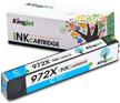 🖨️ kingjet compatible cyan ink cartridge for hp 972x - fits pagewide pro 477dn, 477dw, 577dw, 577z, 552dw, 452dn, 452dw, p55250dw, p57750dw - 1 pack logo