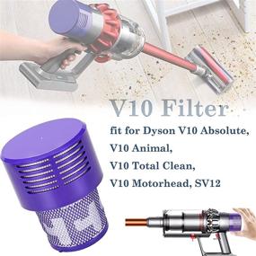 img 2 attached to Dyson V10 Cyclone Series Replacement Filters 🔻 - 3 Pack with Clean Brush (Part No. 969082-01)