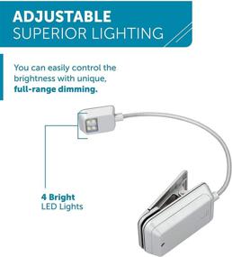 img 1 attached to WITHit Quad Clip On Book Light – LED Reading Light With Clip For Books And EBooks
