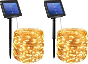 img 4 attached to AMIR Solar String Lights, 72ft 8 Modes Copper Wire Lights, 200 LED Starry Lights, Waterproof IP65 Fairy Christmas Decorative Lights for Outdoor, Wedding, Homes, Party - Warm White (Pack of 2) - Enhanced SEO