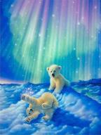 polar bear diamond painting kit – full drill round rhinestone craft canvas, paint with diamonds art animal – 12x16 inch home wall decor by numbers logo