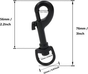 img 3 attached to 🔗 BIKICOCO 3/5'' Swivel Bolt Snap Hook Lobster Claw Clasp - Pack of 20, Ideal for Keys, Key Chains, Tags and Lanyards